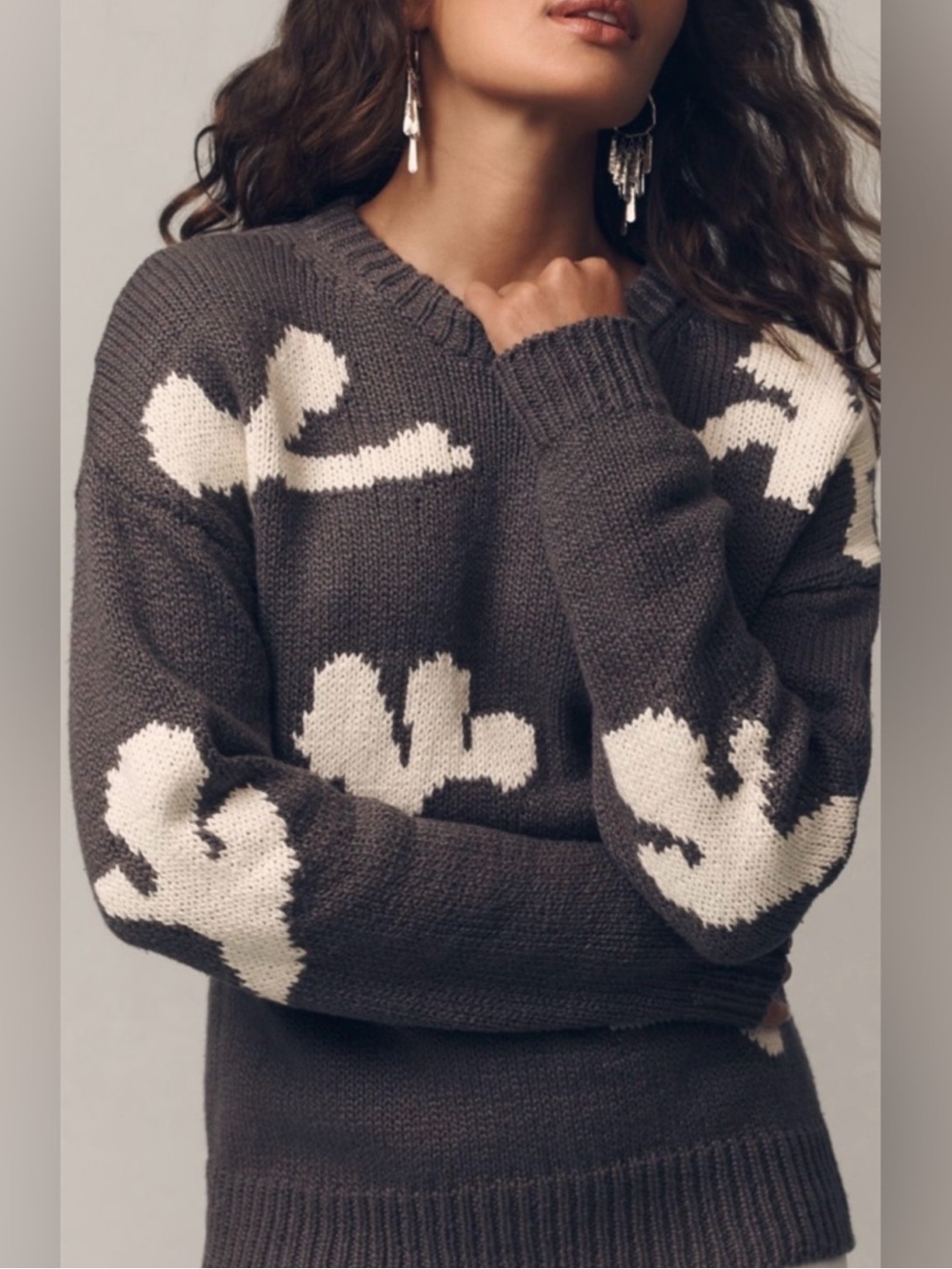 ANTHROPOLOGIE PORRIDGE WESTERN GRAPHIC SWEATER!